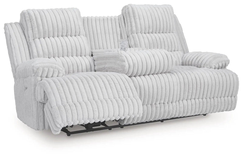 Rhines Falls - Reclining Power Sofa With Drop Down Table - Alloy by Unique Piece Furniture
