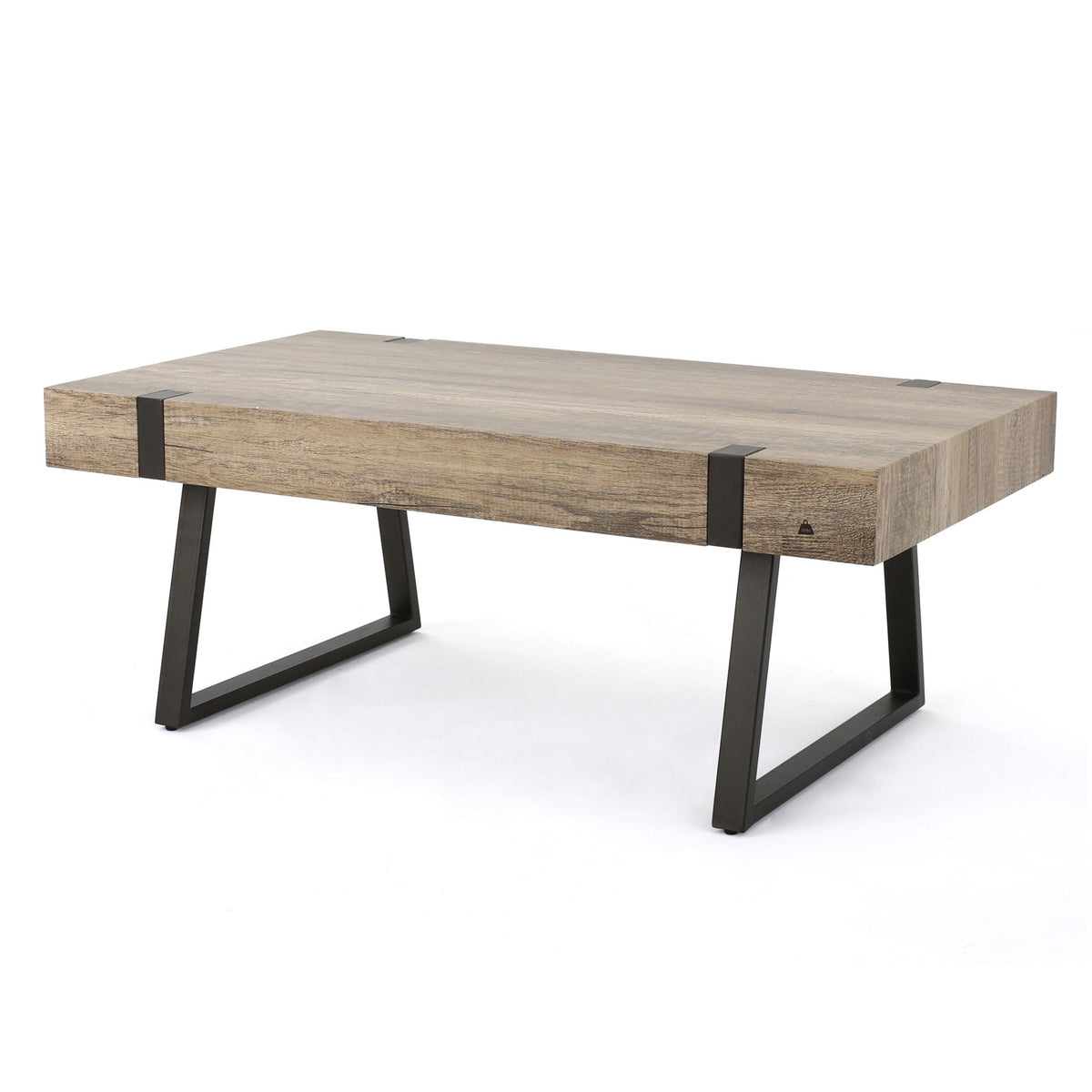 Abitha Coffee Table With Industrial Powder Coated Metal Legs