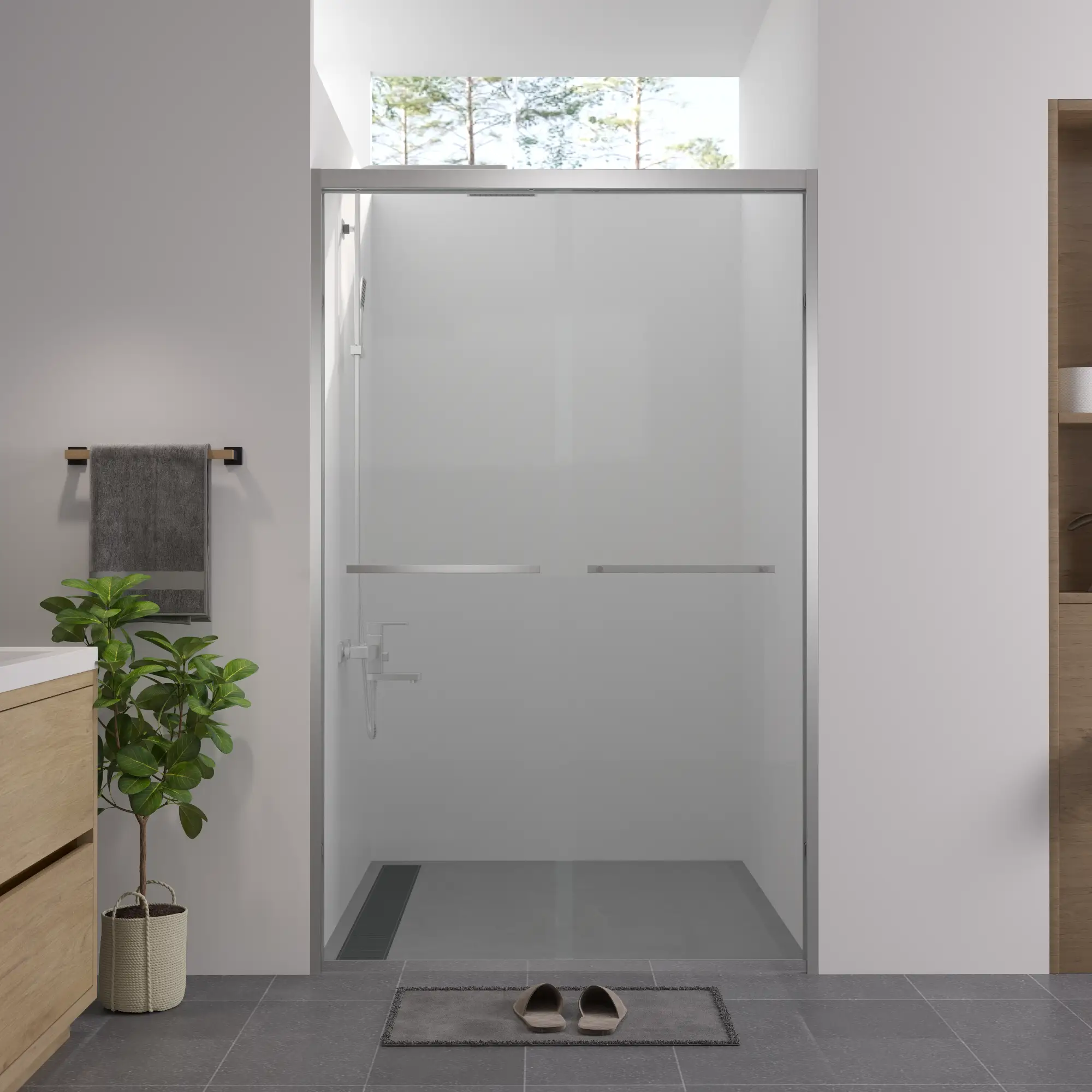 Premium Aluminum Frame Double Sliding Shower Door by HouseOfZazla