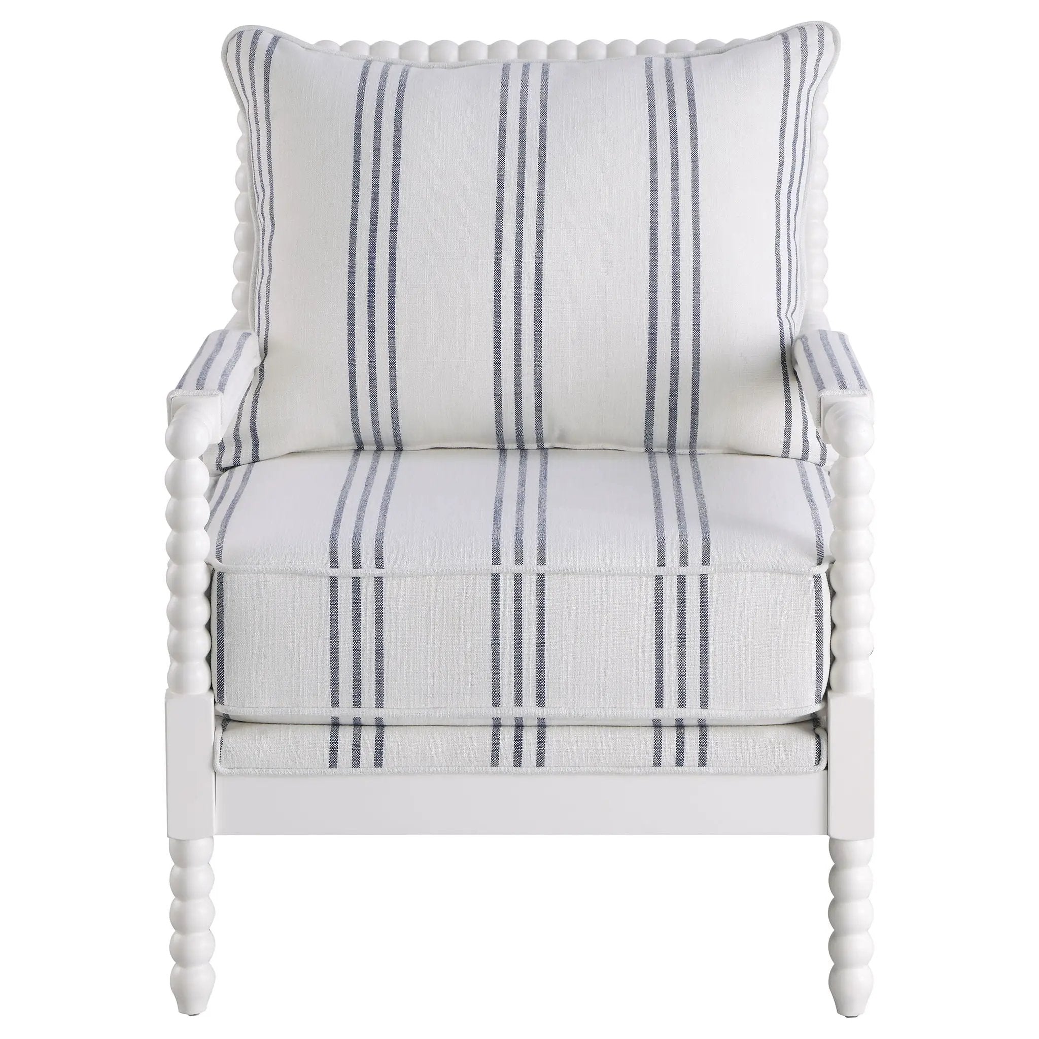 Blanchett Upholstered Bobbin Accent Chair White by Unique Piece Furniture