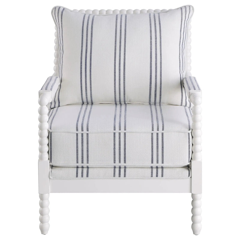 Blanchett Upholstered Bobbin Accent Chair White by Unique Piece Furniture
