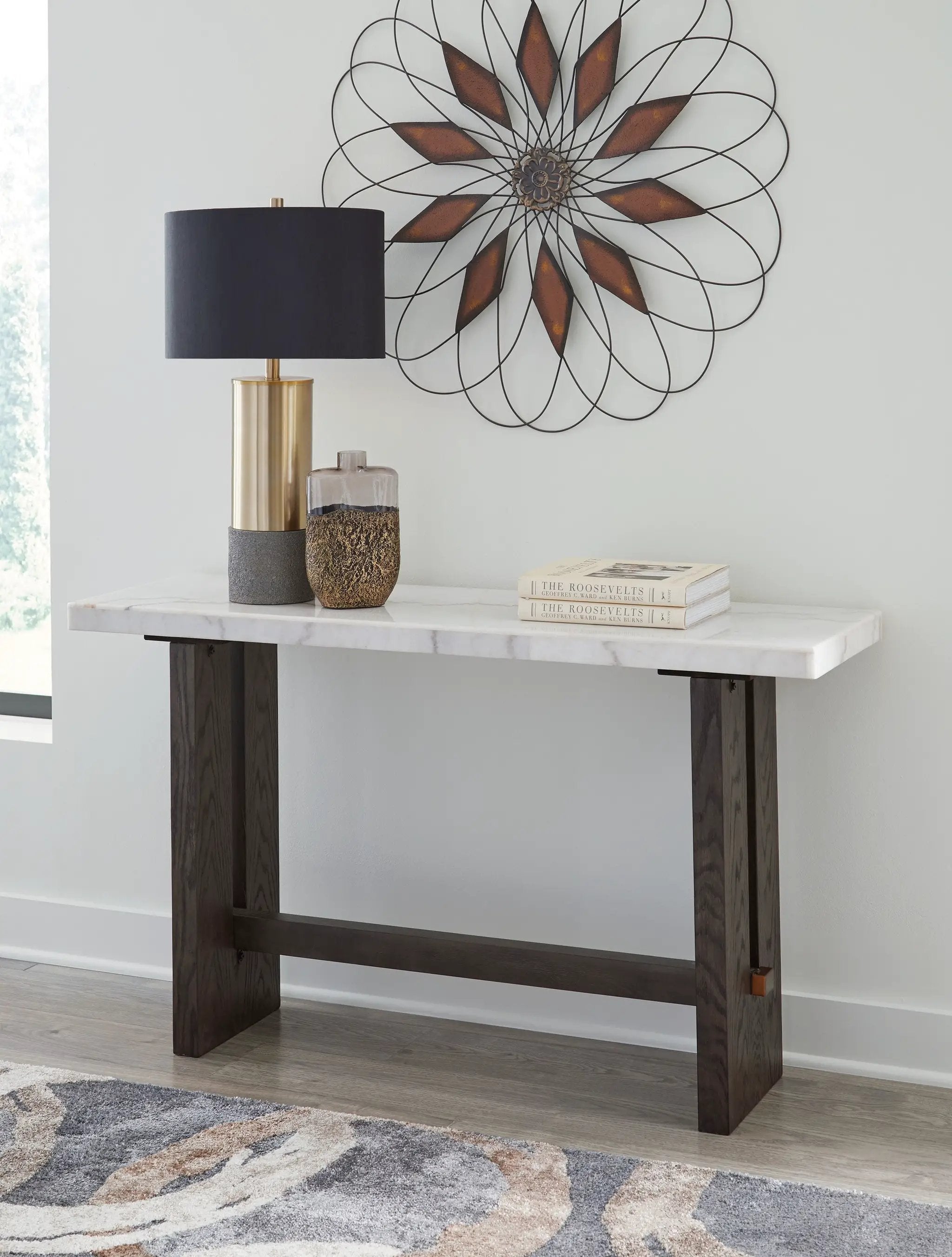 Burkhaus - Sofa Table - White / Dark Brown by Unique Piece Furniture