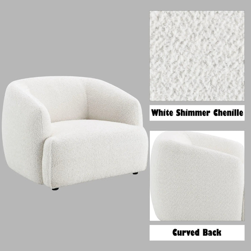 Lucifer - Chair - White Shimmer Chenille by Unique Piece Furniture