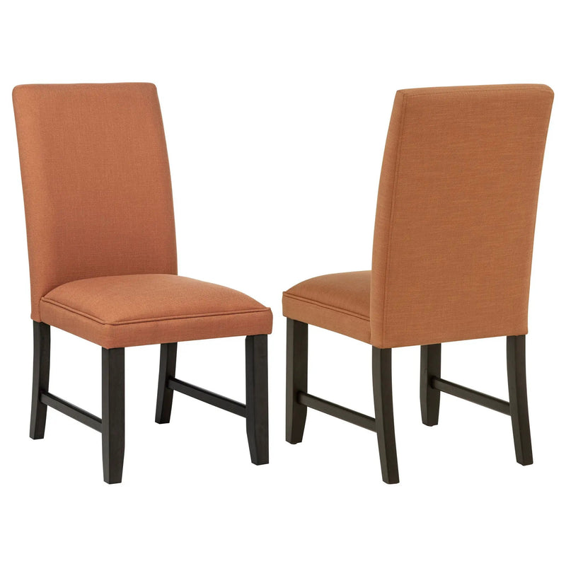 Berning Fabric Upholstered Parson Side Chair Salmon Orange (Set of 2) by Unique Piece Furniture