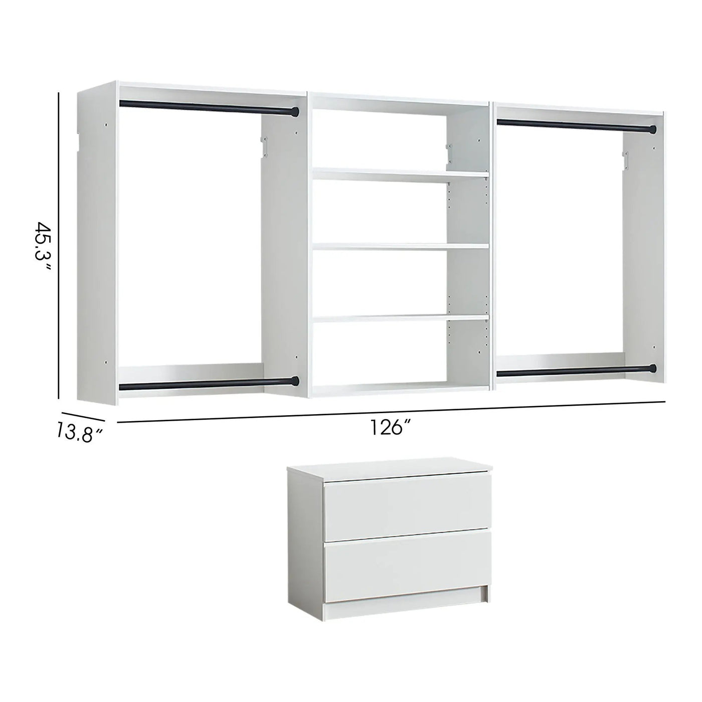 Devi - Wall Mounted Wood Closet System With Modular Units by HouseOfZazla