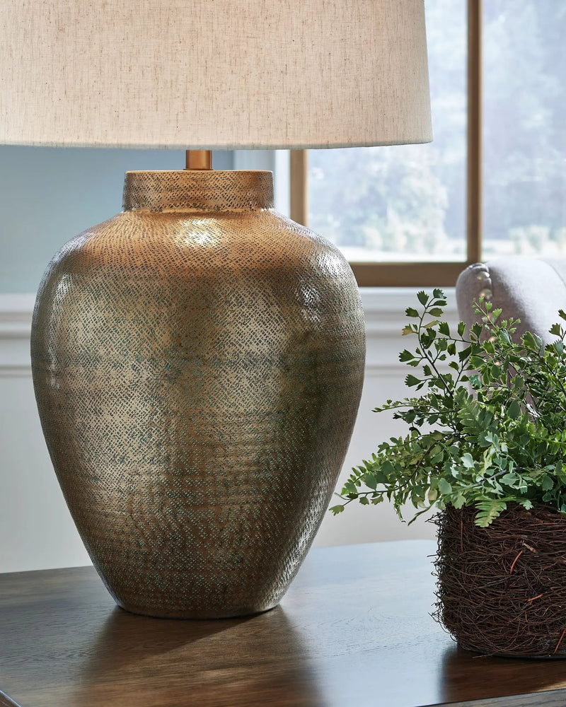 Madney - Metal Table Lamp - Antique Gold Finish by Unique Piece Furniture