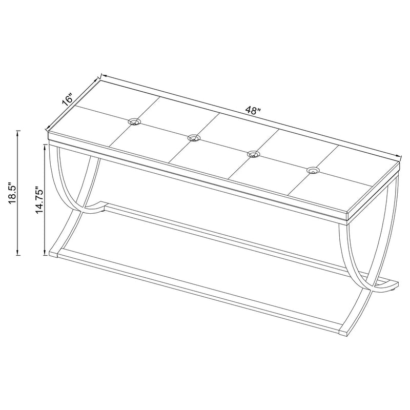 Walton Leatherette Upholstered Tufted Accent Bench White by Unique Piece Furniture