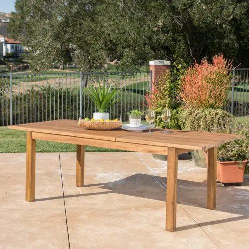 Extendable Acacia Wood Outdoor Dining Table by HouseOfZazla