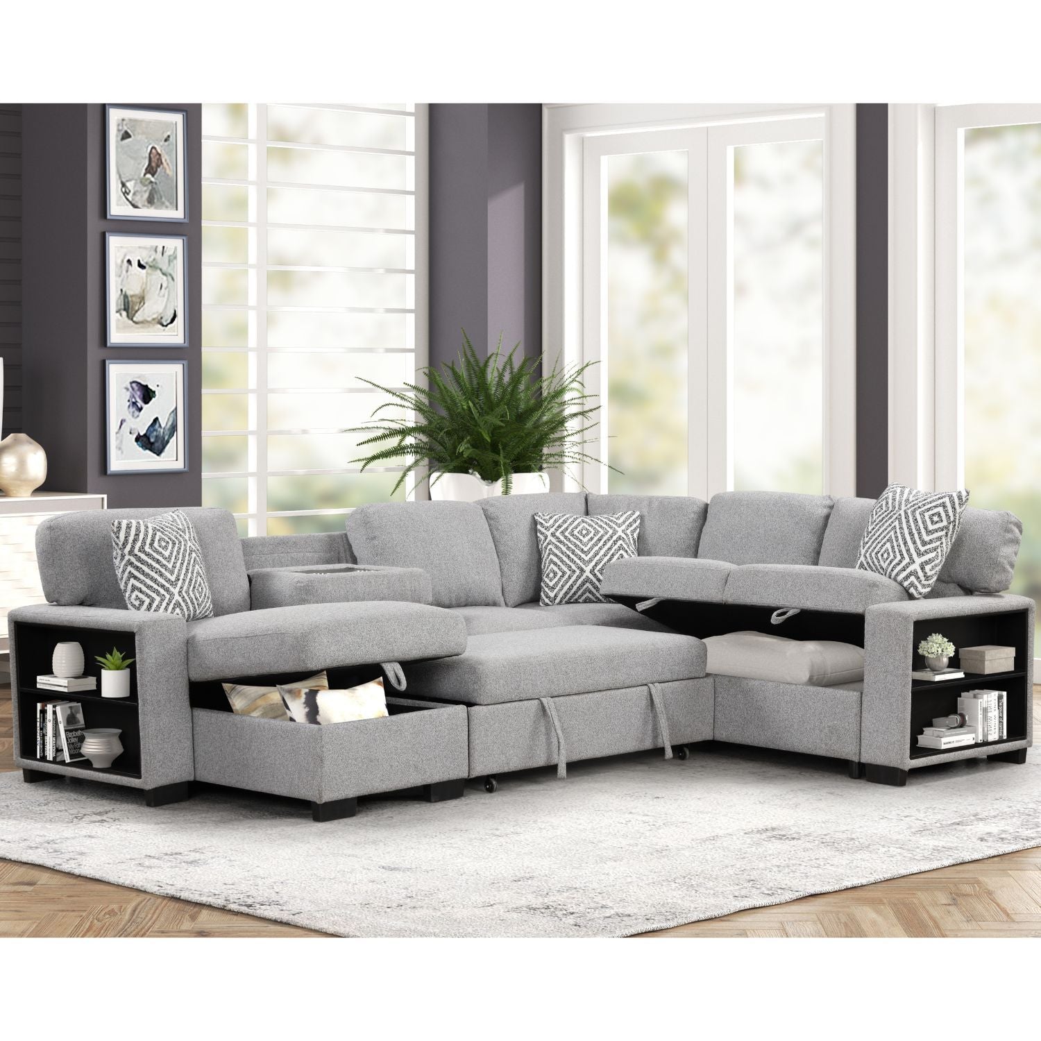 Cairo - Sectional With Pullout Sleeper by HouseOfZazla