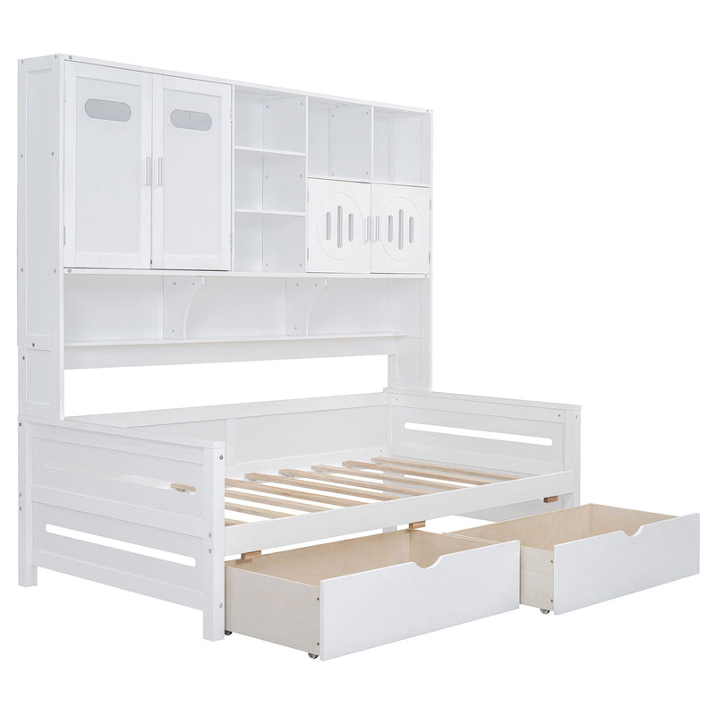 Daybed With All-In-One Cabinet And Shelf by HouseOfZazla