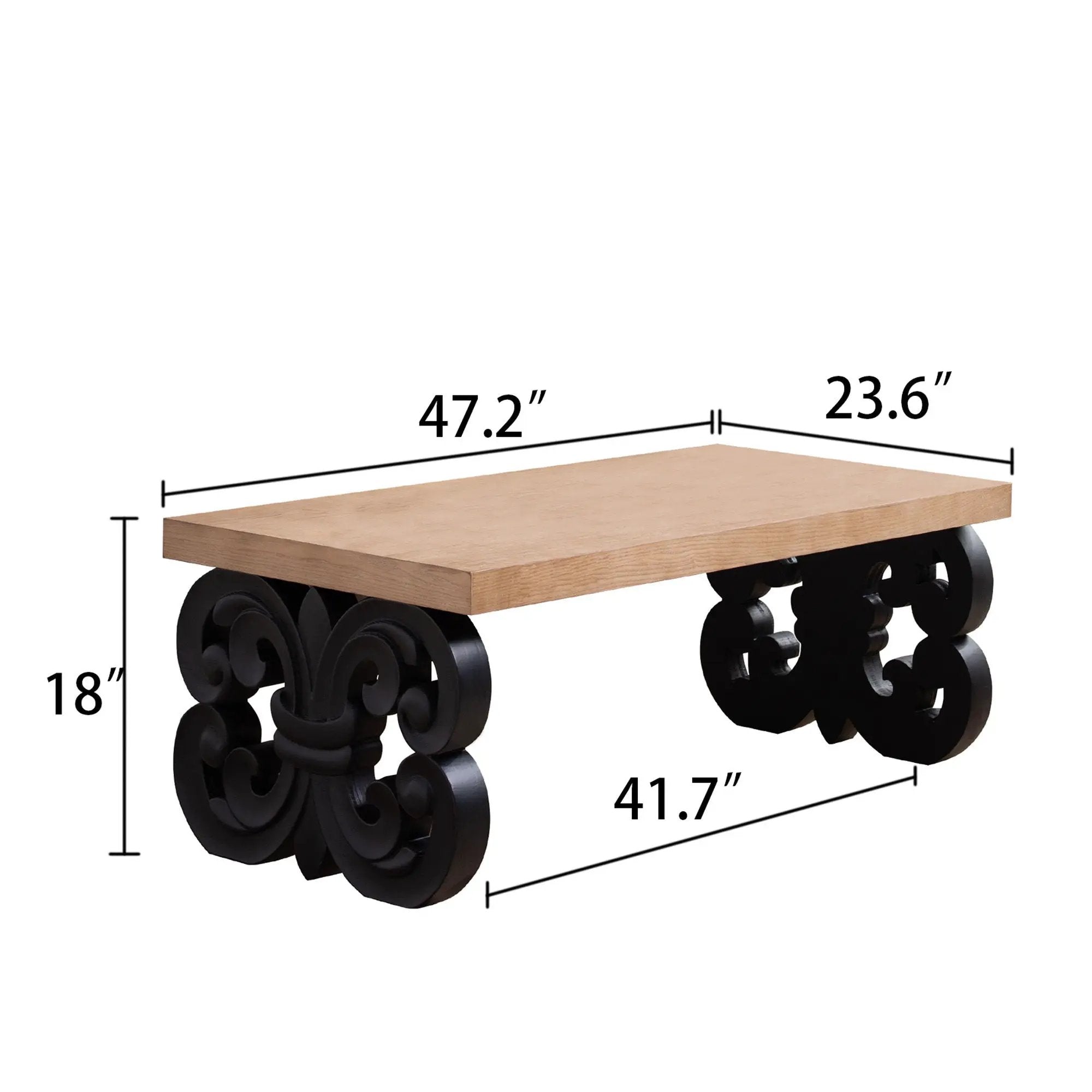 Ornate Scroll Base Coffee Table by Unique Piece Furniture