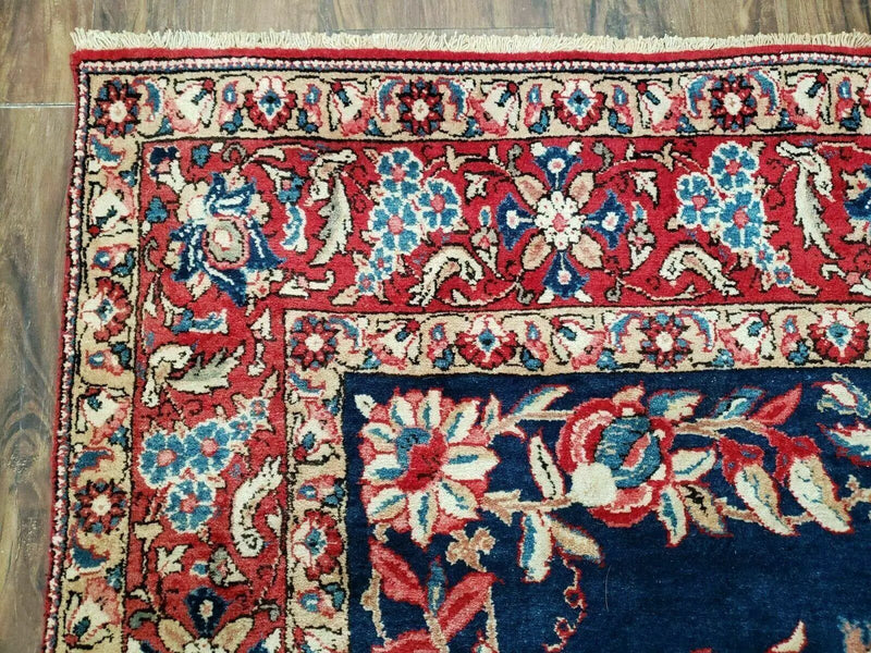 4' X 7' Vintage Handmade Turkish Wool Rug Flowers Birds Tree Of Life Blue Red by Jewel Rugs