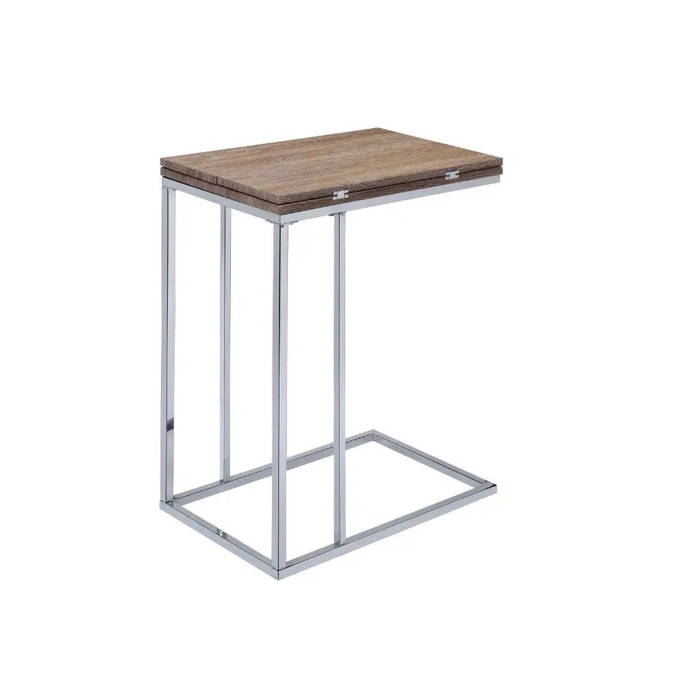 Danson - Accent Table - Weathered Oak & Chrome by Unique Piece Furniture