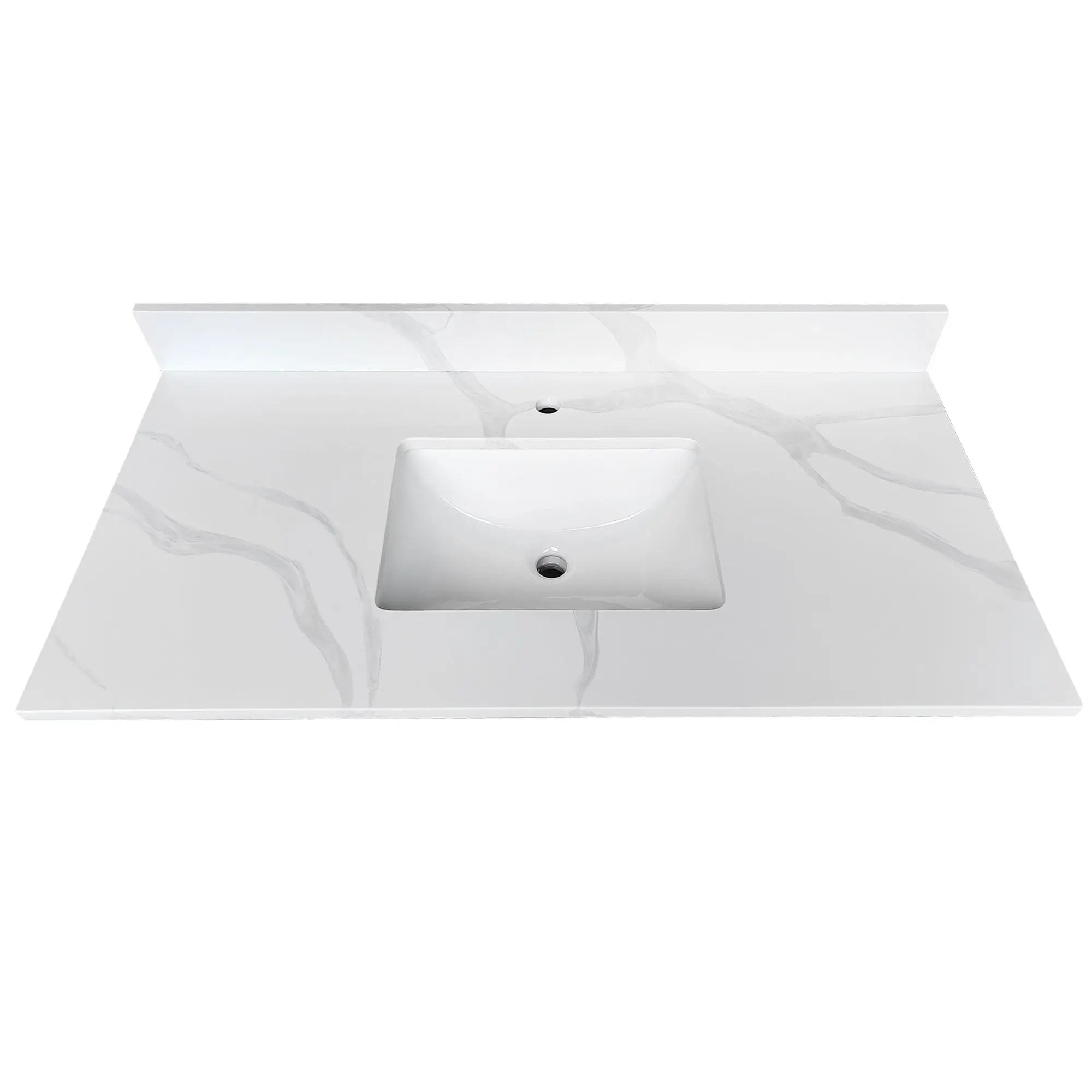 43-inch Quartz Bathroom Vanity Top with Undermount Single Bowl Sink by HouseOfZazla