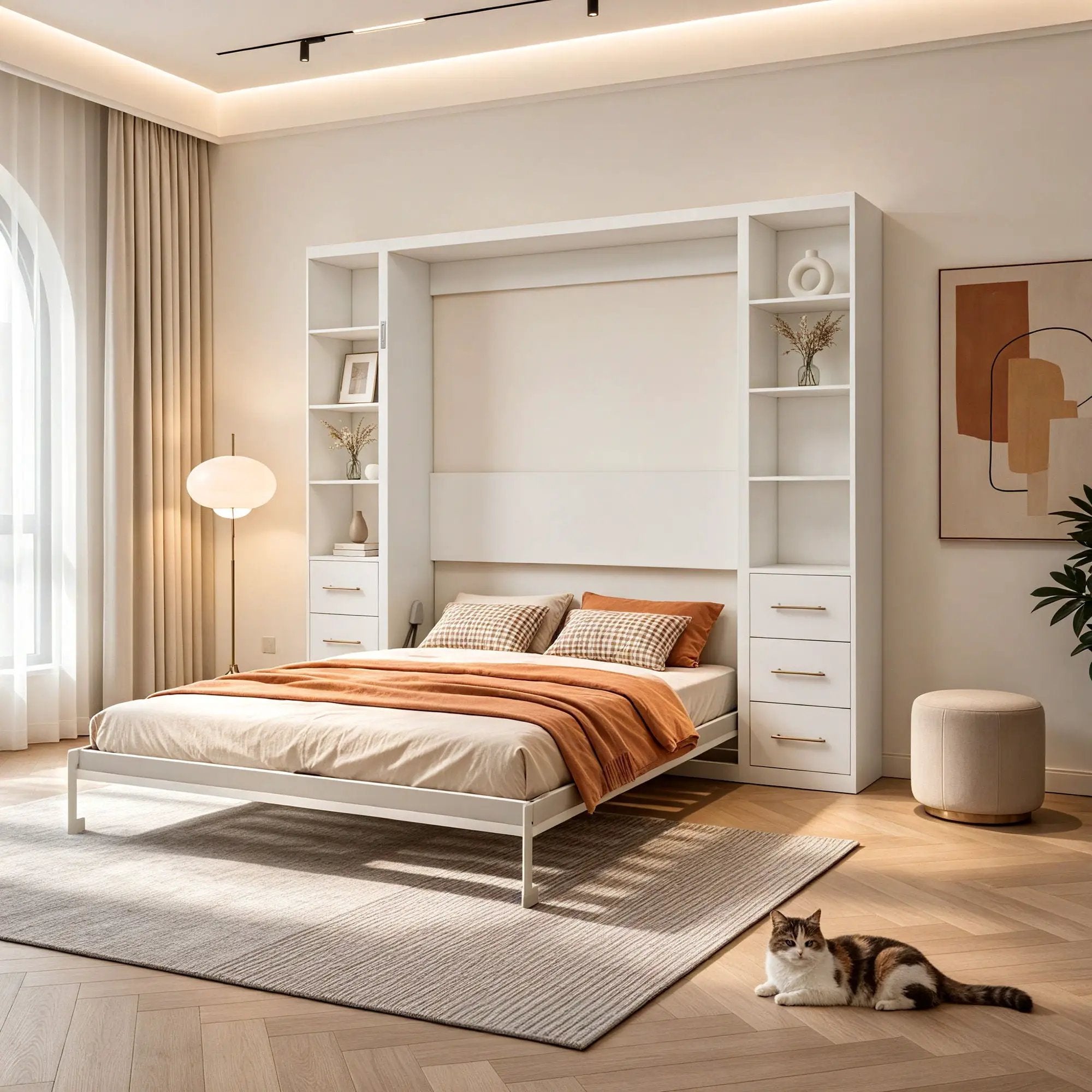Folding Vertical Murphy Wall Bed by HouseOfZazla