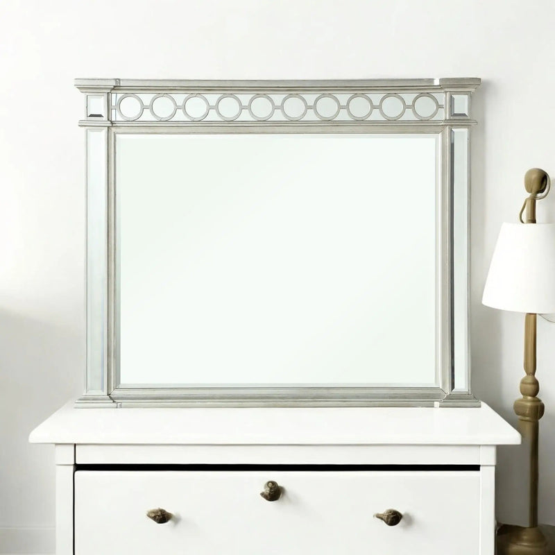 Varian - Mirrored Designed Mirror - Silver by Unique Piece Furniture