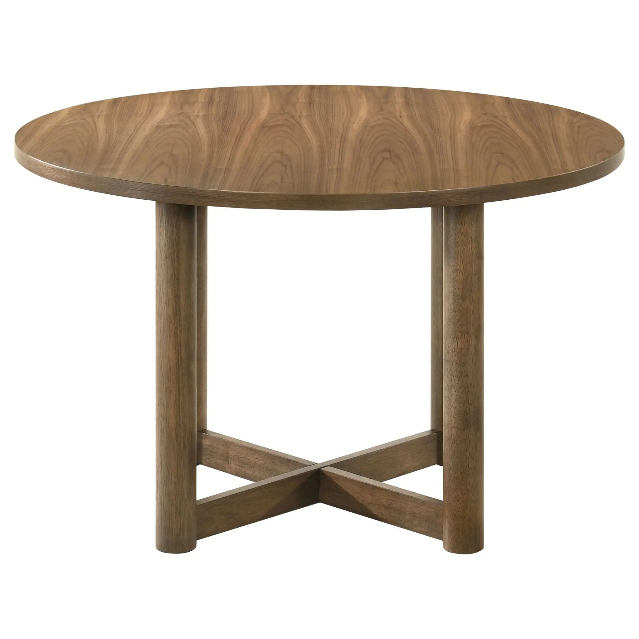 Crestmore 5-piece 46-inch Round Wood Dining Table Set Walnut by Unique Piece Furniture