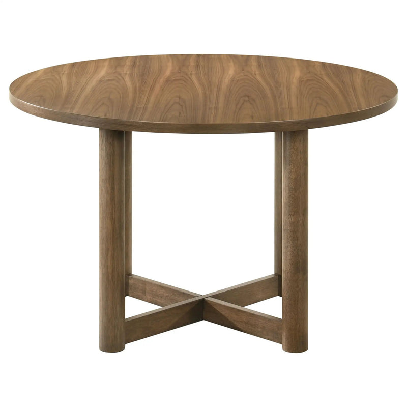 Crestmore 5-piece 46-inch Round Wood Dining Table Set Walnut by Unique Piece Furniture