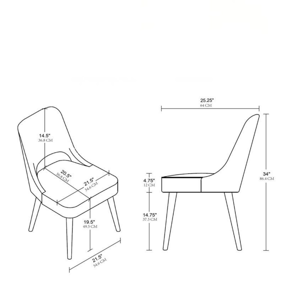 Upholstered Textured Dining Side Chair Set with Wood Frame - Navy, photo 11 of 11