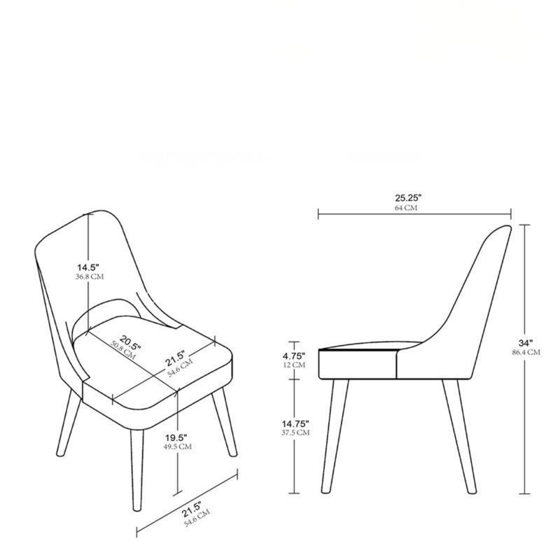 Upholstered Textured Dining Side Chair Set with Wood Frame - Navy, photo 11 of 11