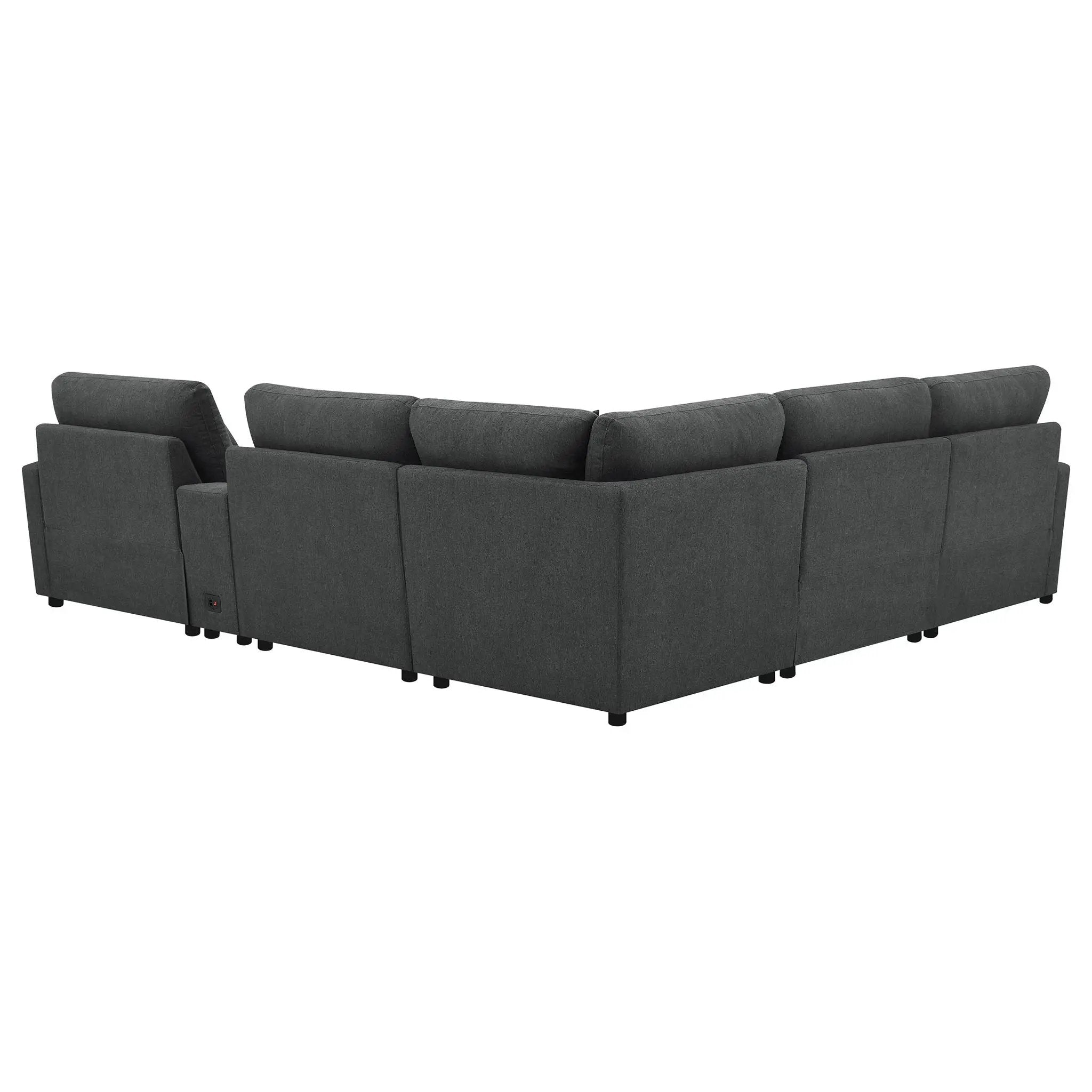 Collins 6-piece Modular Power Reclining Sectional Dark Grey by Unique Piece Furniture