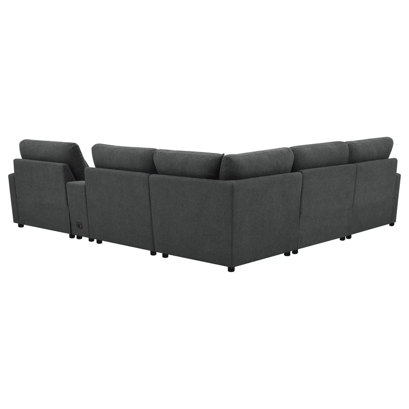 Collins 6-piece Modular Power Reclining Sectional Dark Grey by Unique Piece Furniture