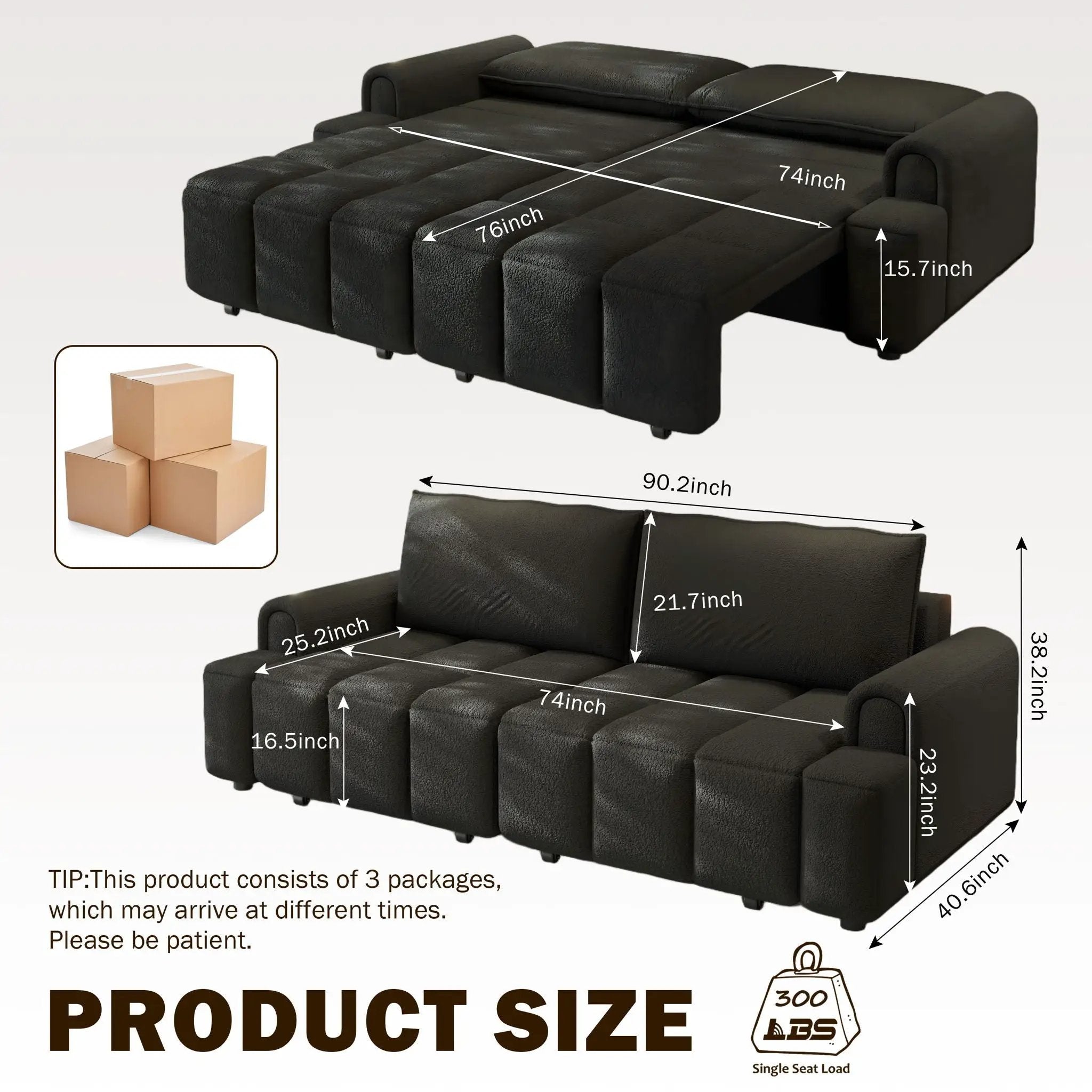 4 Seater Modern Couch With Seats Storage by HouseOfZazla