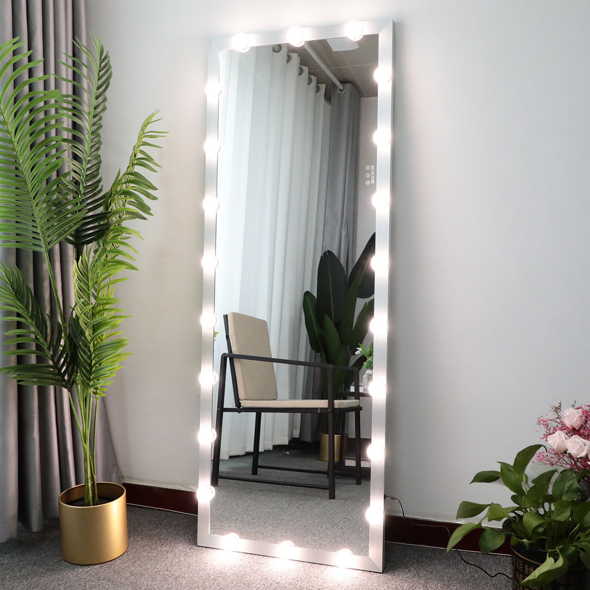 Full Length Mirror with Lights and Touch Control – Pearl Silver, Black, or Pink, photo 30 of 40