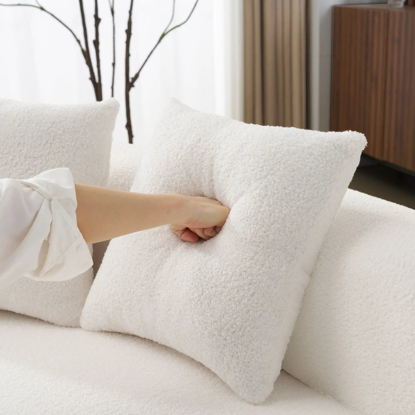 Curved 4 Seater Full Compression Sponge Sofa by HouseOfZazla