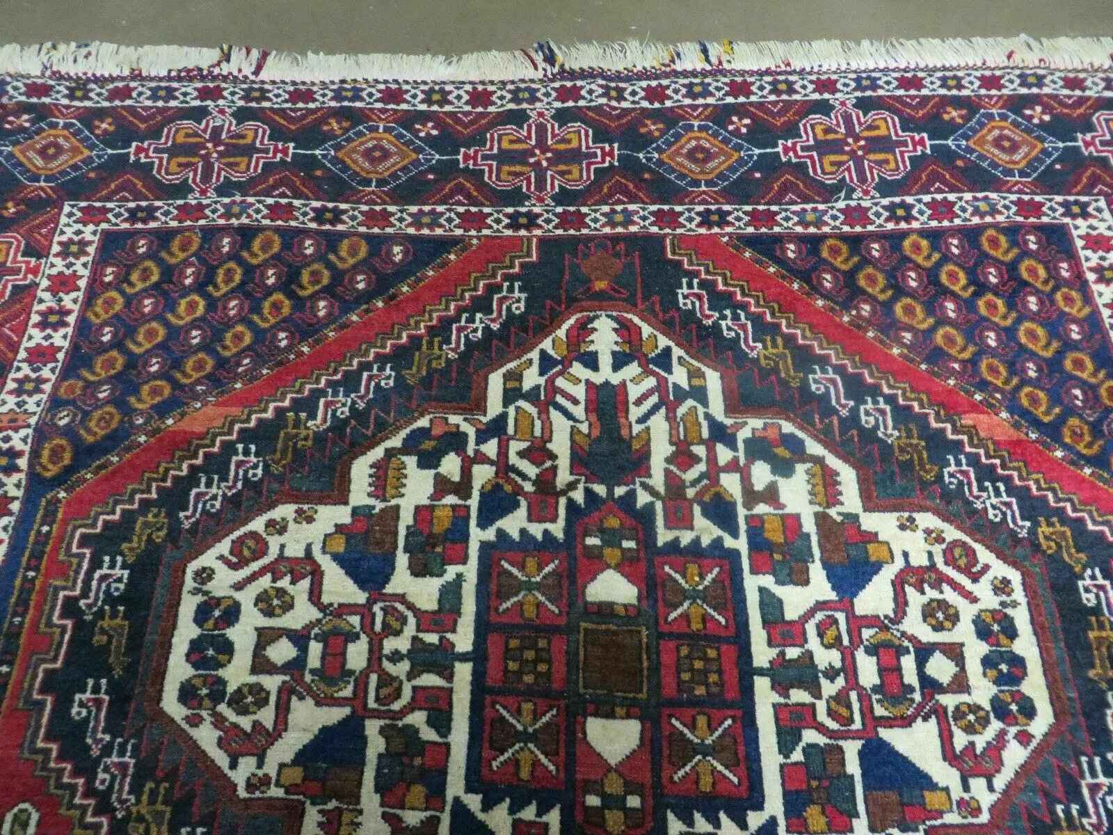 4' X 5.5' Vintage Handmade Turkish Tribal Wool Rug Medallion Nice by Jewel Rugs