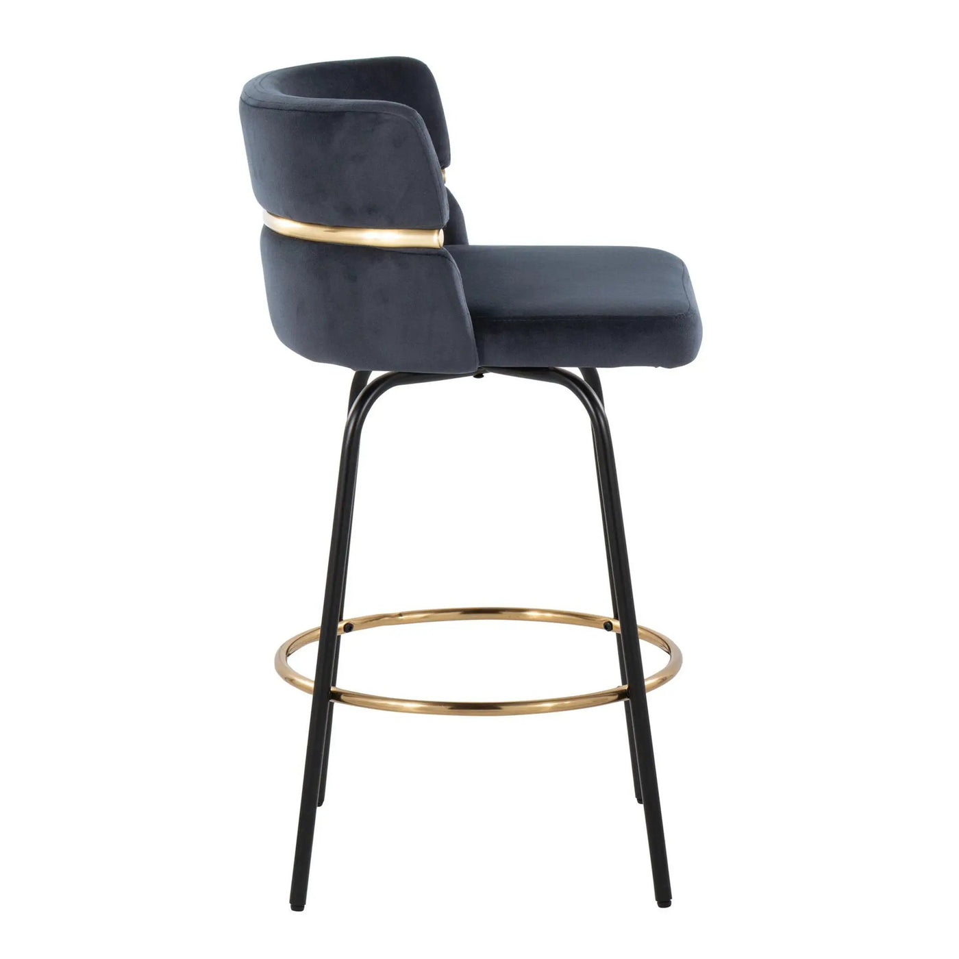 Cinch - Contemporary Fixed Height Counter Stool With Swivel & Round Footrest (Set of 2) by HouseOfZazla