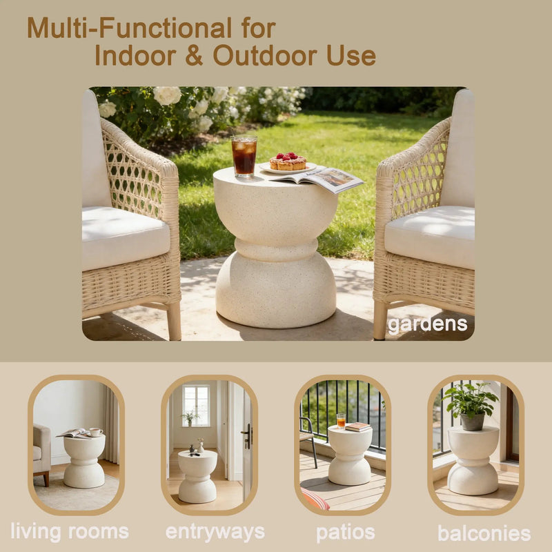 U_Style Outdoor Concrete Side Table