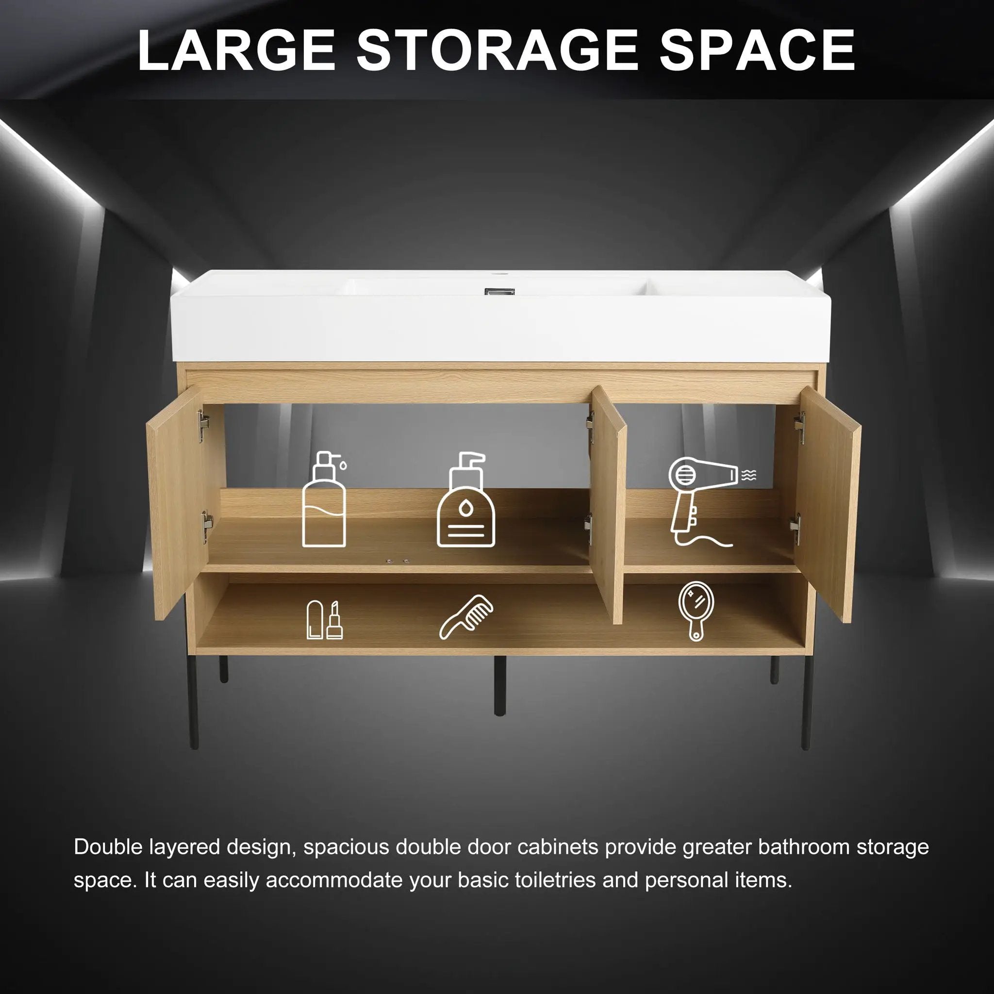 Modern Bathroom Vanity Combo With Single Resin Sink And Storage Cabinet by HouseOfZazla
