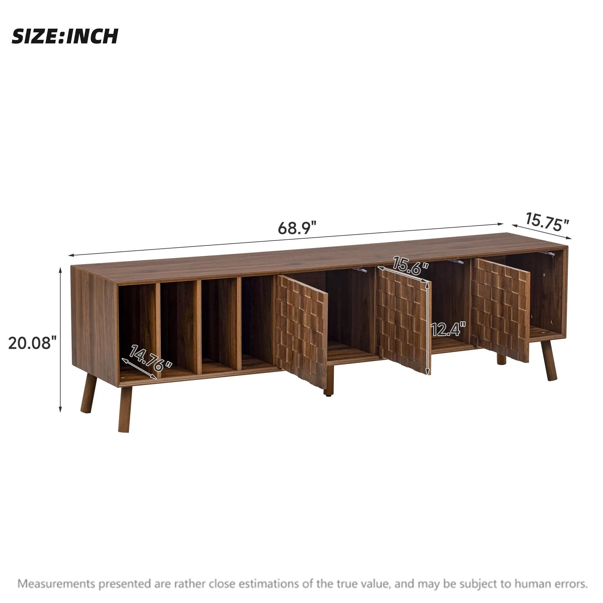TV Stand With 5 Legs, Media Console Table For Tvs Up To 75" - Walnut by HouseOfZazla