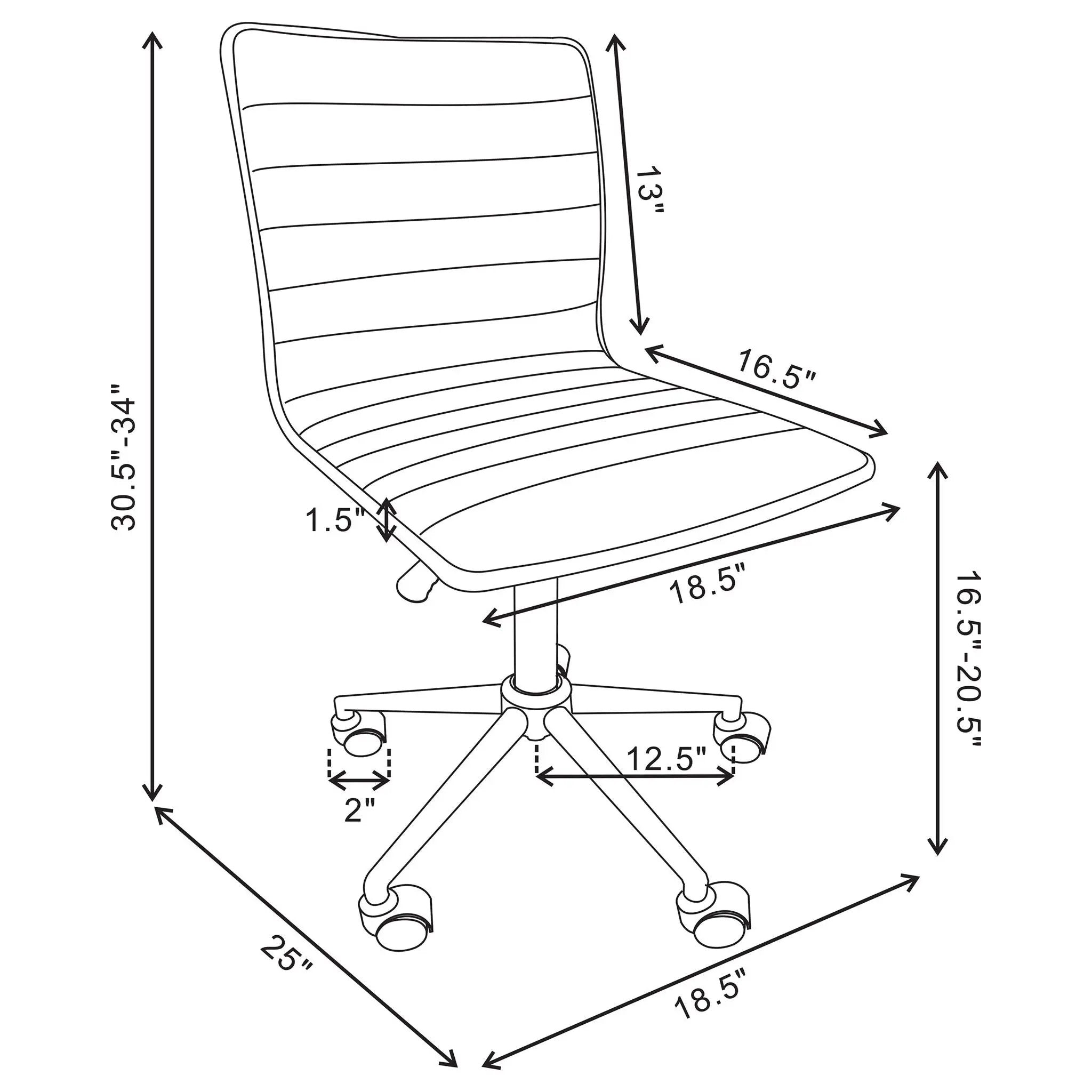 Armless Office Chair, Adjustable Height by HouseOfZazla
