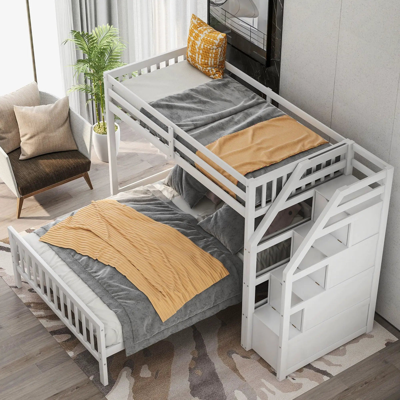 Loft Bed With Staircase And Storage by HouseOfZazla