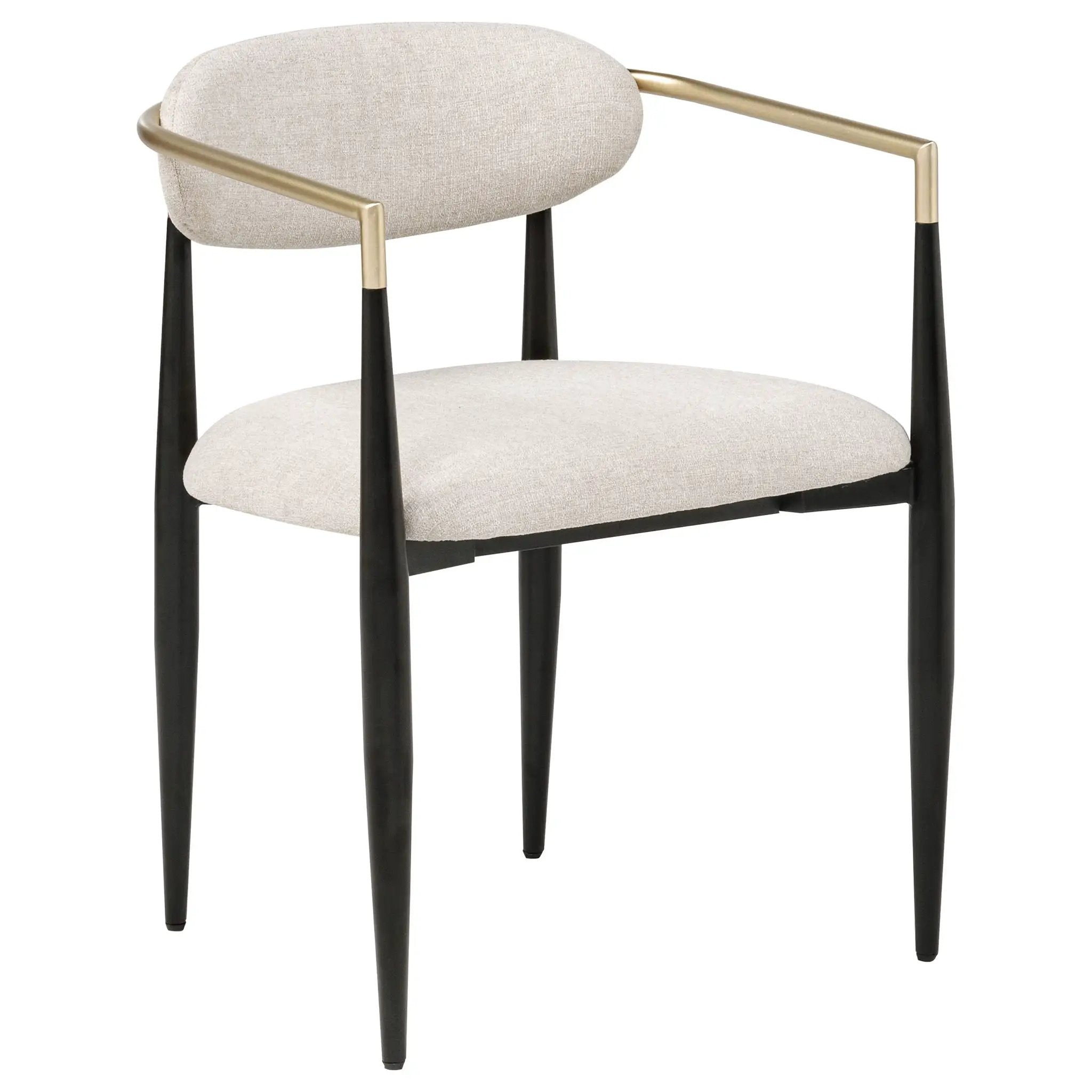 Bradbury Fabric Upholstered Dining Arm Chair Beige (Set of 2) by Unique Piece Furniture