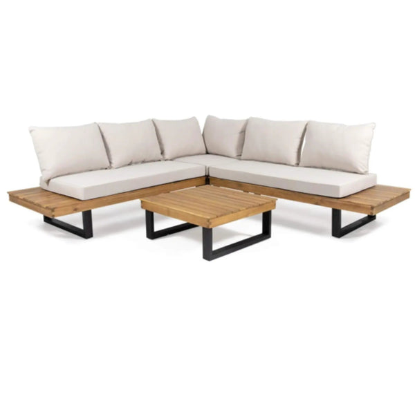 Sebastian Hand Crafted 4 Piece Sofa Set with Water Resistant Cushions