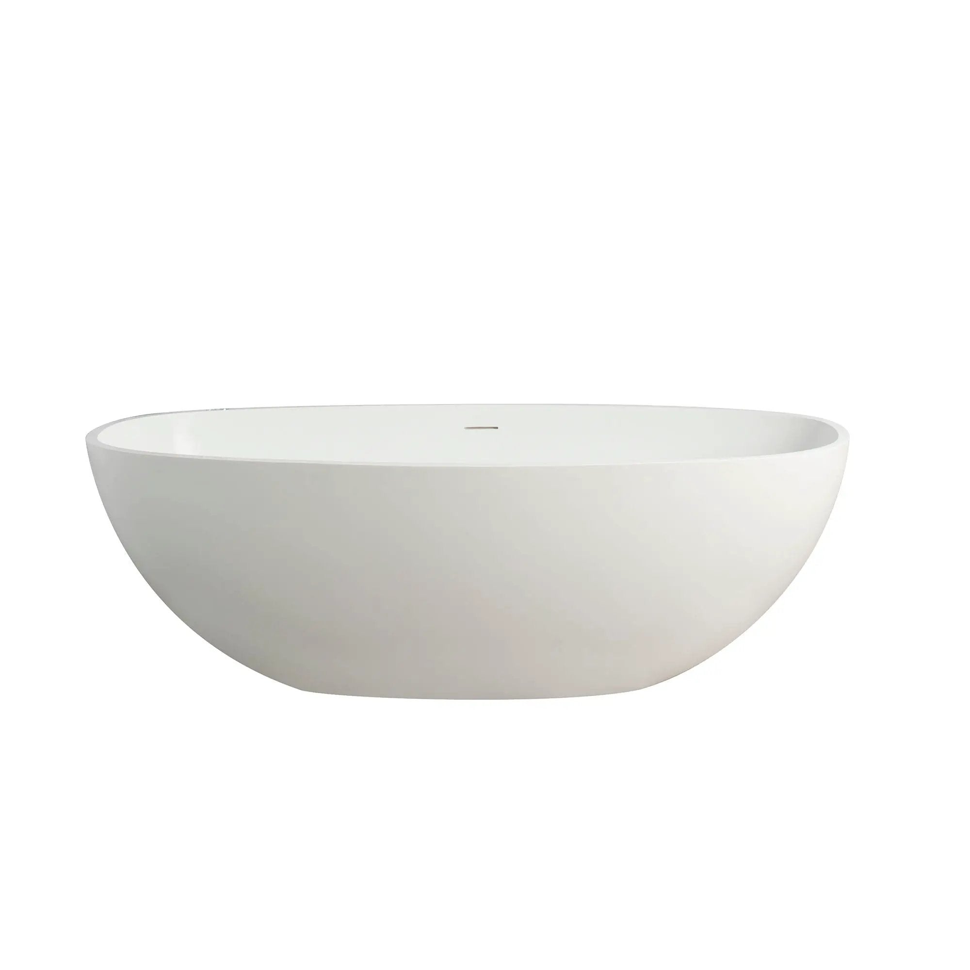 65.2" Freestanding Solid Surface Soaking Bathtub For Bathroom - Matte White by HouseOfZazla