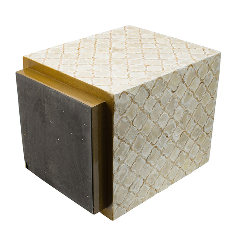 14x14x18" Square Capiz Stool, photo 7 of 10