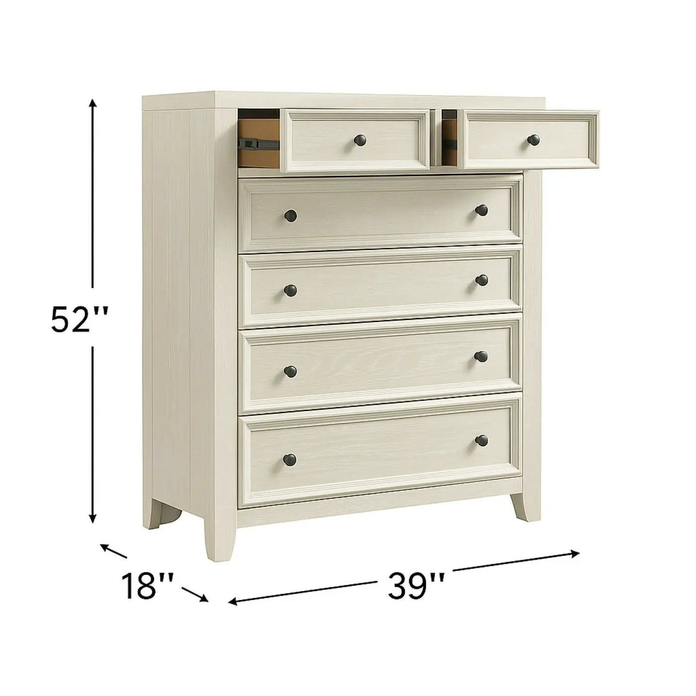 6 Drawer Chest With Knobs And Smooth Slides by HouseOfZazla
