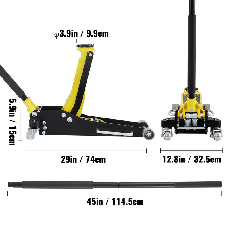 Vevor Racing Floor Jack 3 Ton Dual Pump Lift - Natural by HouseOfZazla