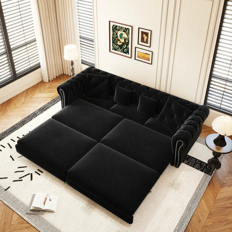 3 In 1 Convertible Sleeper Sofa Bed With Movable Ottoman by HouseOfZazla