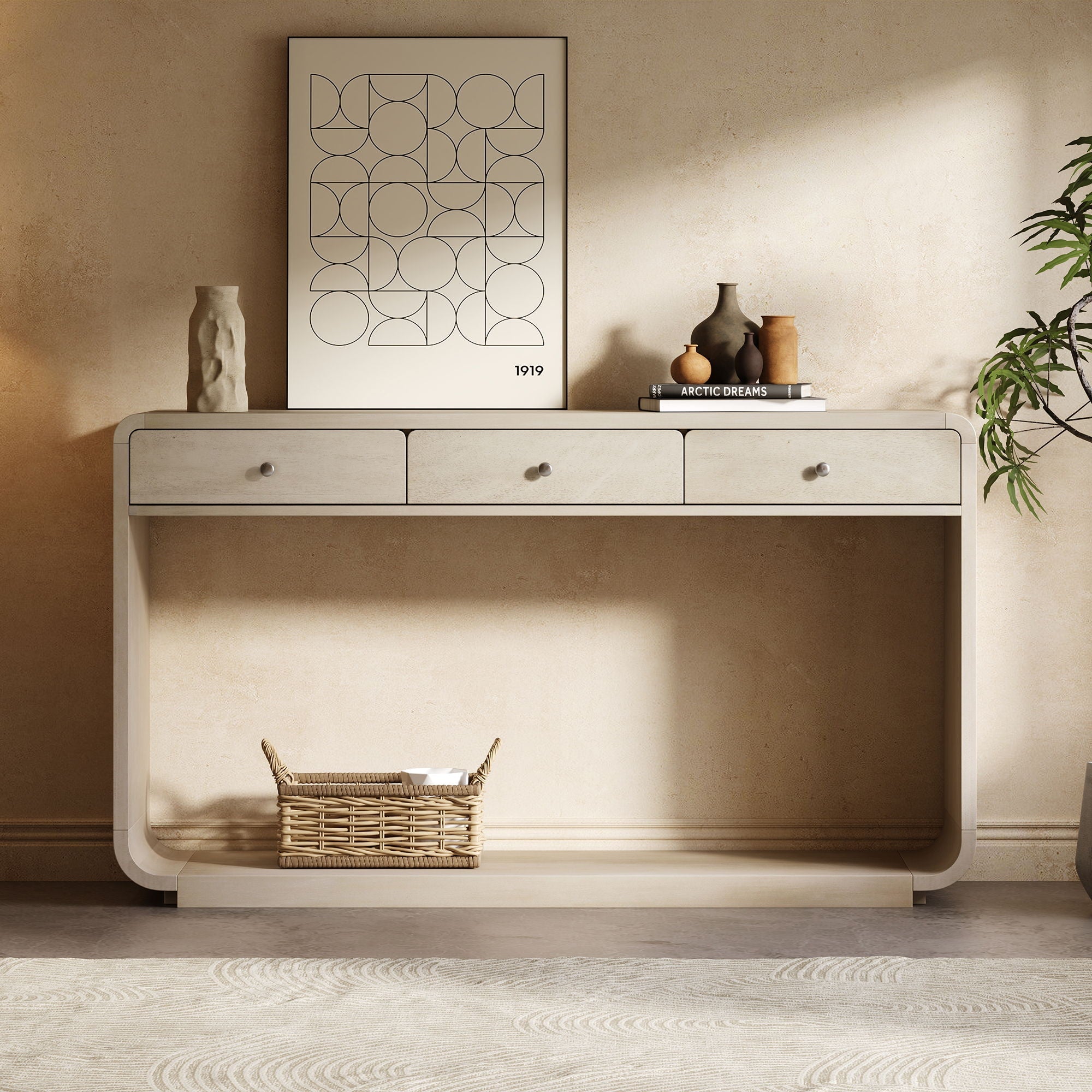 Console Table With 3 Drawers And Display Shelf by HouseOfZazla