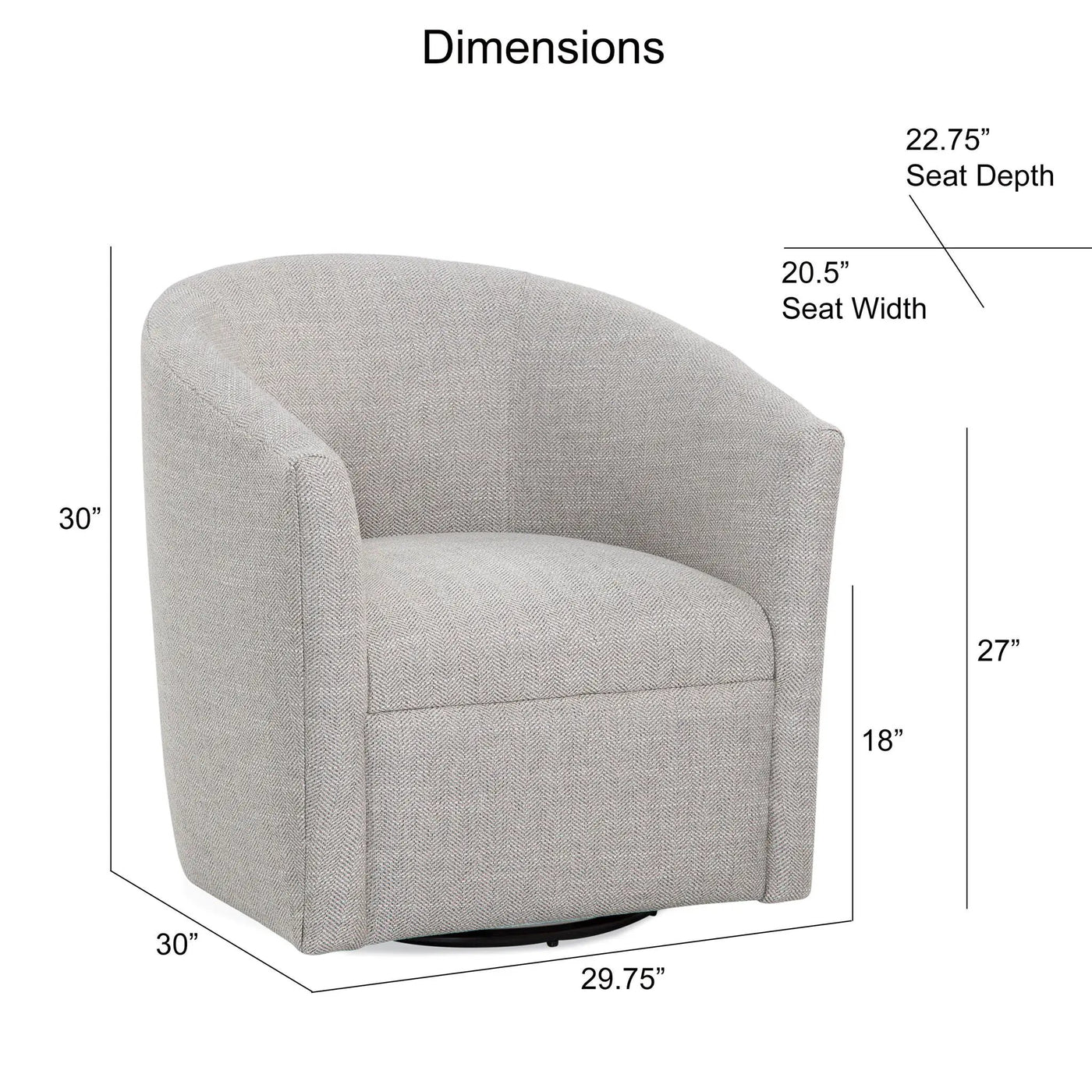 Lainey - Swivel Barrel Chair With 360 Degree Rotation by HouseOfZazla