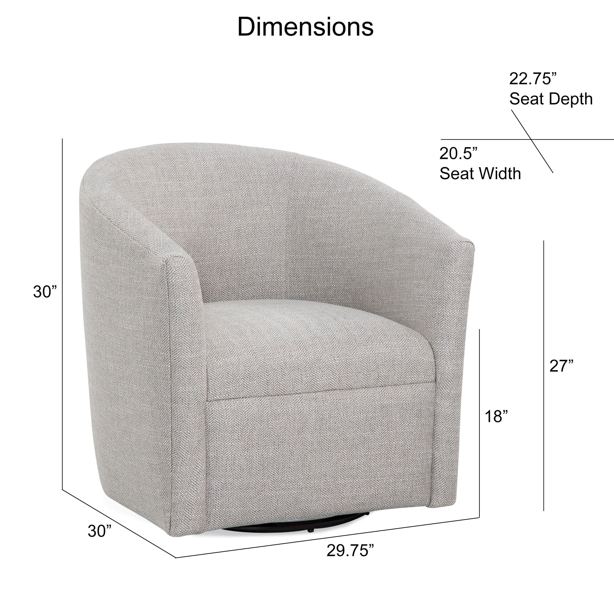 Lainey - Swivel Barrel Chair With 360 Degree Rotation by HouseOfZazla