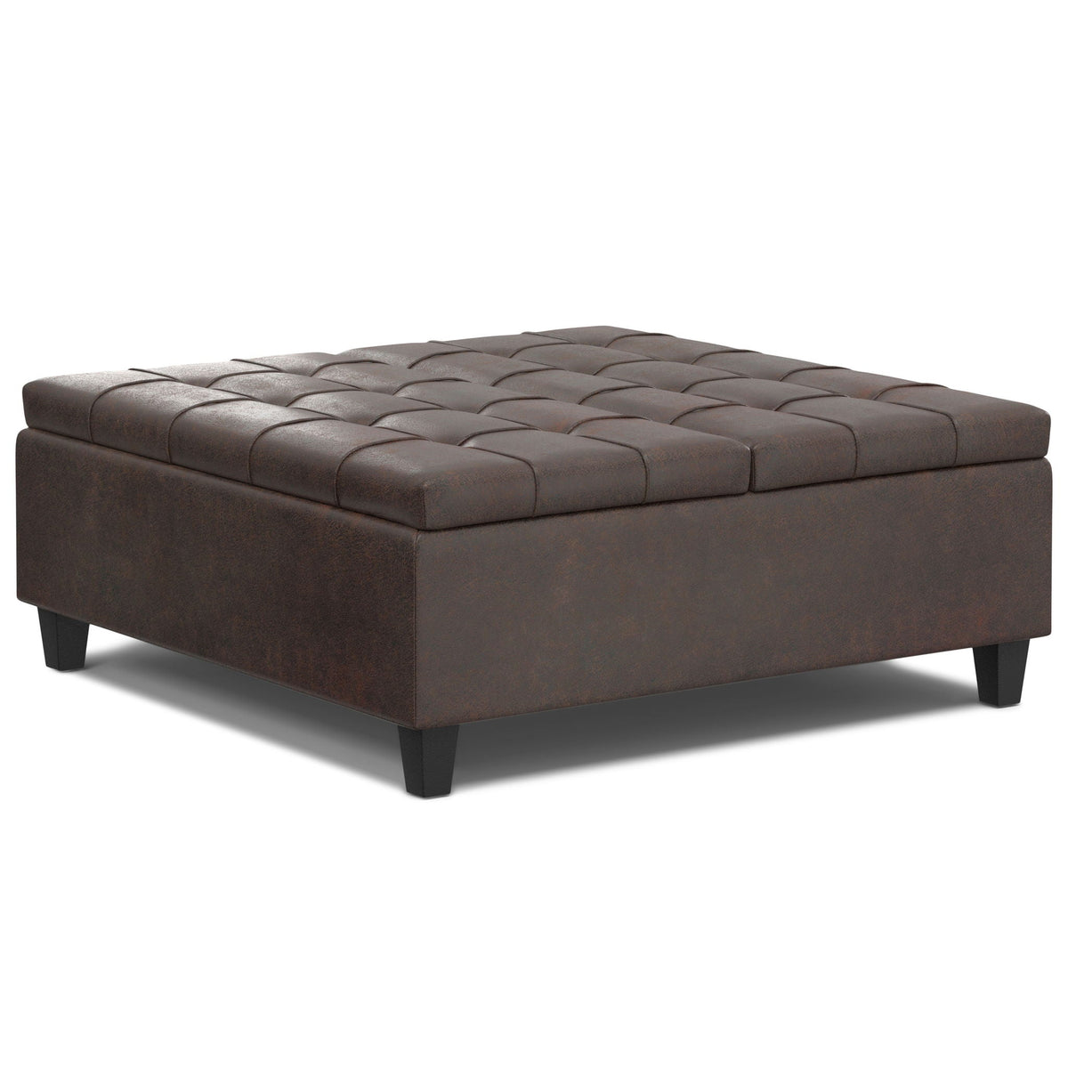 Large Storage Ottoman Coffee Table with Split Lift-Top - Faux Leather, Multiple Colors, photo 3 of 40