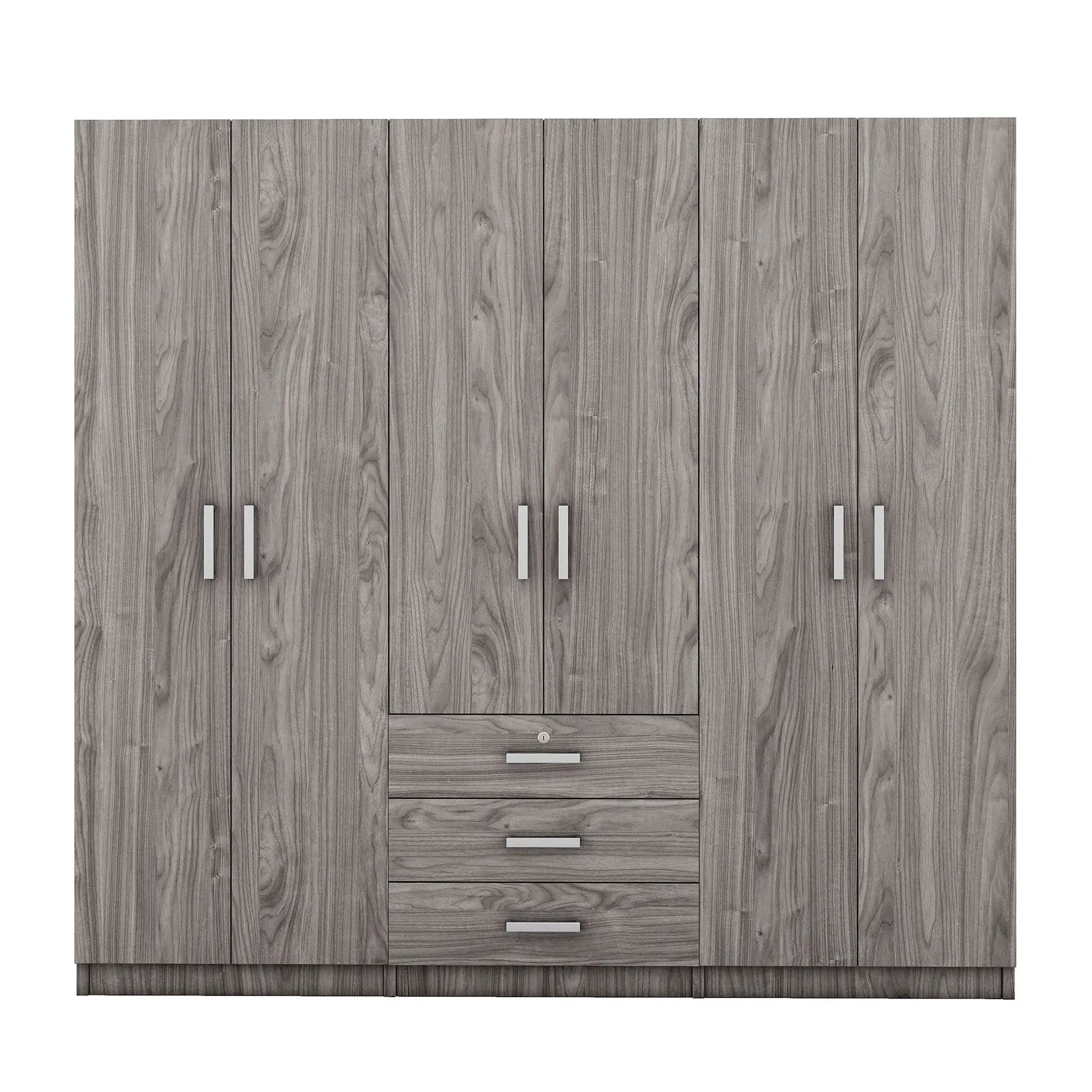 6 Doors Wardrobe Storage For Bedroom, With Big Drawers by HouseOfZazla