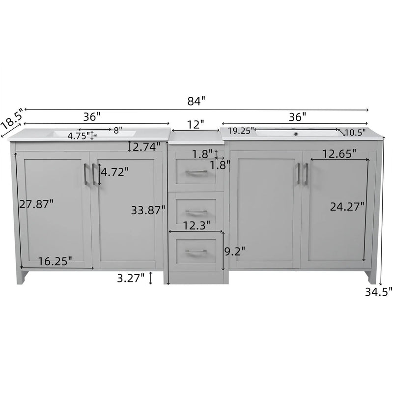 Double Sink Bathroom Vanity With Quartz Countertop by HouseOfZazla