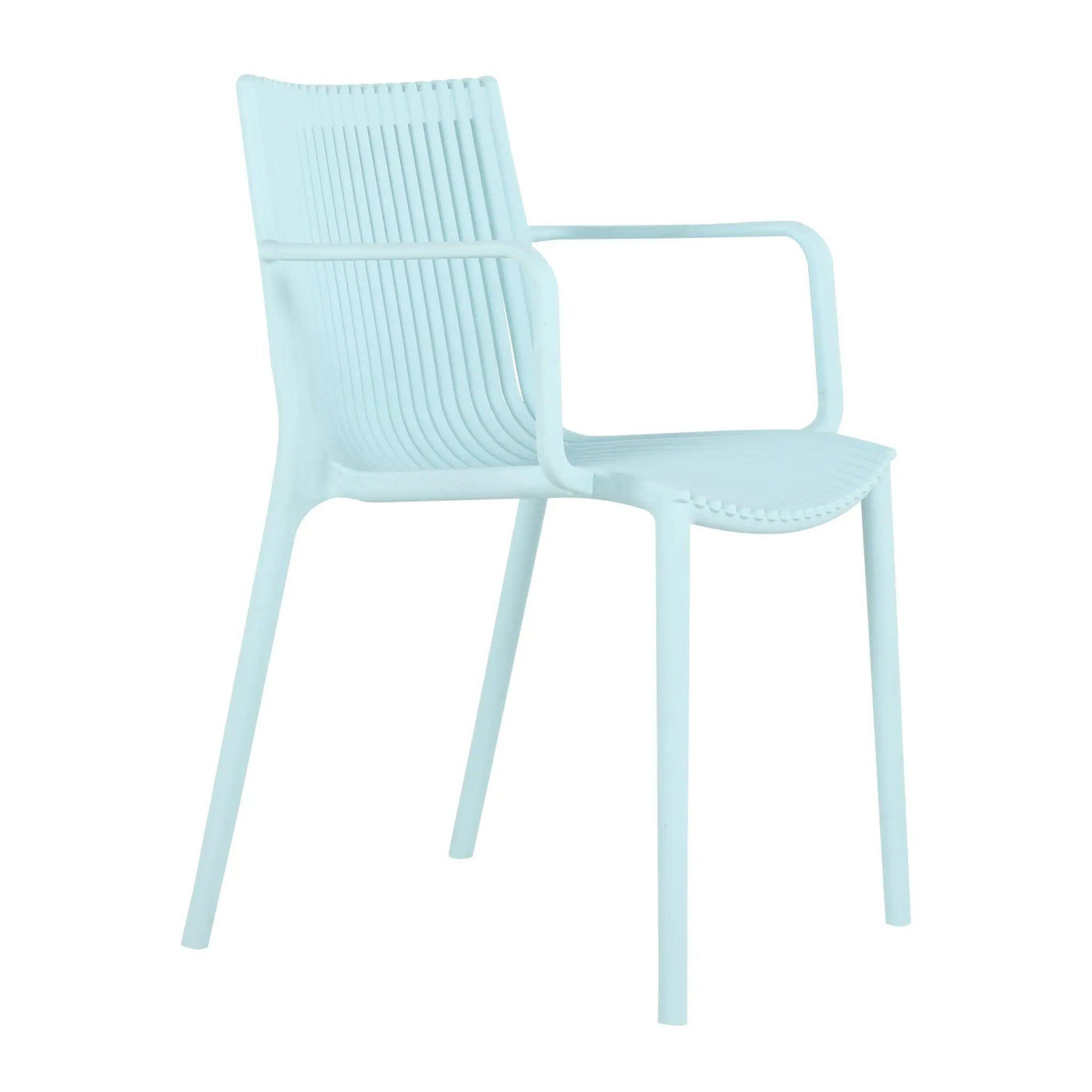 4 Modern Stackable Plastic Armchair Matched With Round Table by HouseOfZazla